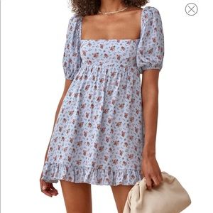 Reformation Bristol dress in Petunia color